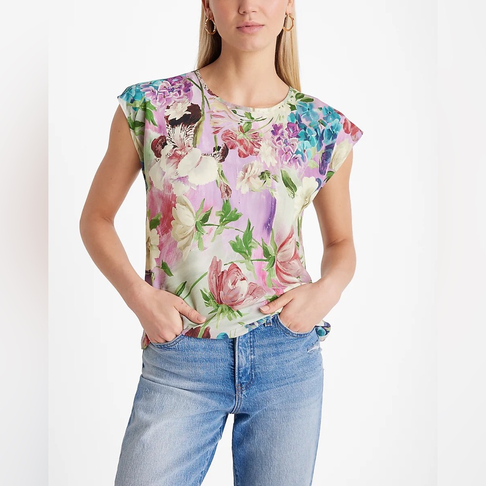 XS Floral Crew Neck Gramercy Tee